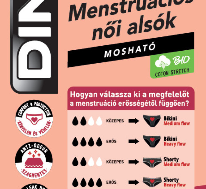 Menstruační noční kalhotky s krajkou DIM MENSTRUAL LACE NIGHT SLIP - DIM - černá