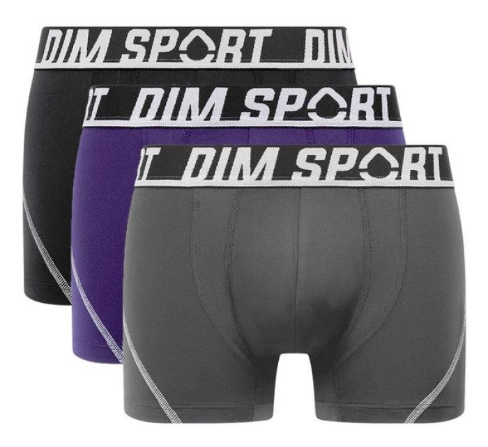 Pánské sportovní boxerky 3 ks DIM SPORT MICROFIBRE BOXER 3x - DIM SPORT - šedá