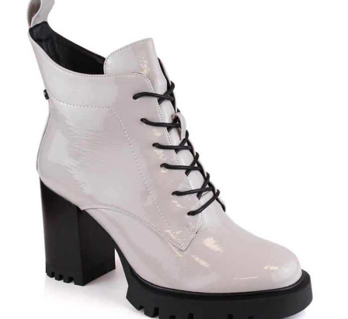 Zateplené boty na podpatku D&A S.Barski Premium Collection W OLI234A šedá