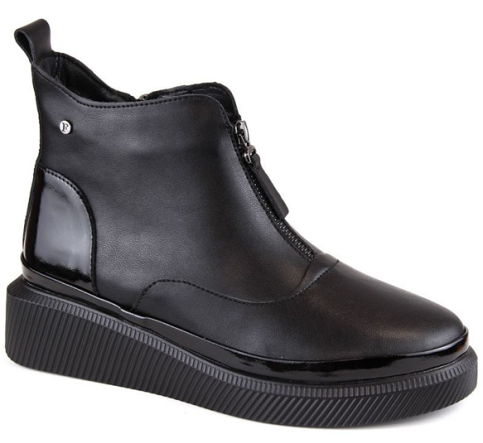 Filippo zateplené kožené boty na zip W PAW483 černé