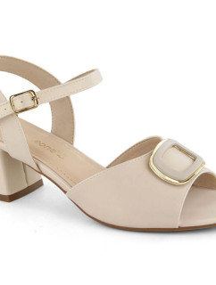 Sergio Leone W SK435B béžové perleťové elegantní sandály na podpatku