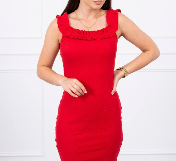 Španělské šaty s volánky červené