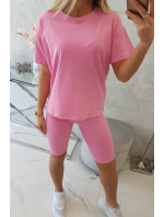 Komplet top+legginsy jasno różowy