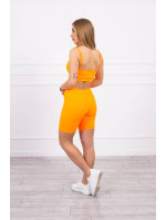Sada s kalhotami s vysokým pasem oranžová neonová