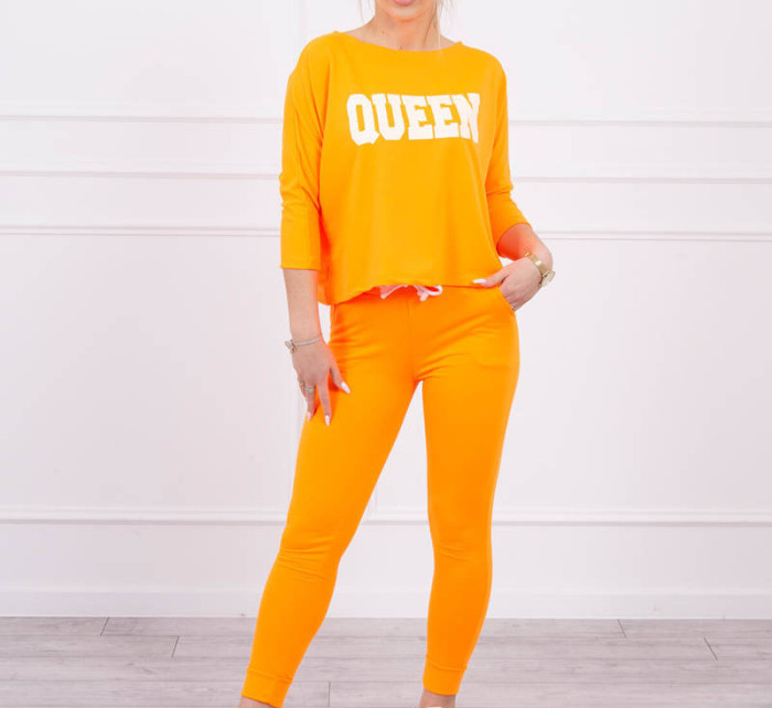 Sada s oranžovým neonovým potiskem Queen