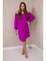 Španělské šaty s ozdobnými rukávy fialka