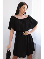 Španělské šaty s pasem černý