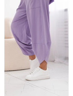 Bavlněný komplet halenka + kalhoty světle fialová