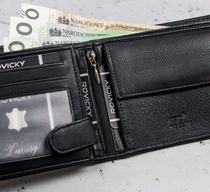 Pánské peněženky [DH] 0002 D BLACK