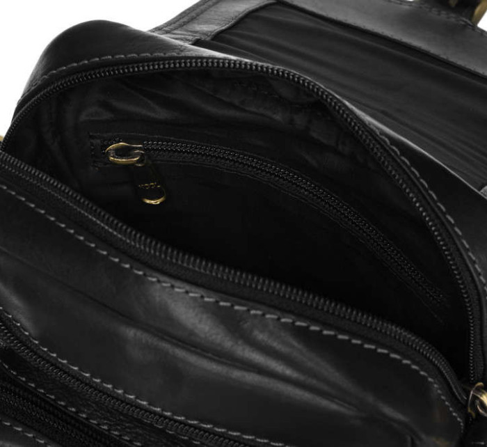Pánské kabelky [DH] Kožená taška PTN TB 012 COM BLACK