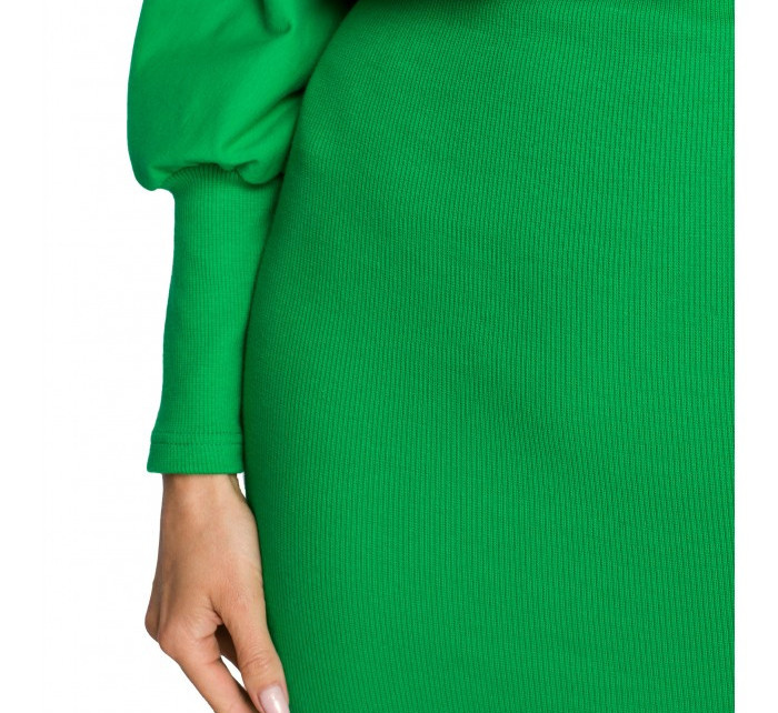 M690 Kombinované pletené šaty - zelené