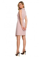 K149 Blejzrové šaty s ozdobným řetízkem - krepová růžová