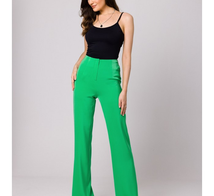 K162 Kalhoty s vysokým pasem - zelené
