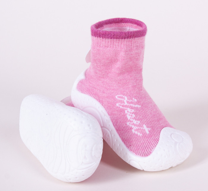 Yoclub Dětské dívčí protiskluzové ponožky s gumovou podrážkou OBO-0136G-AA0B Pink
