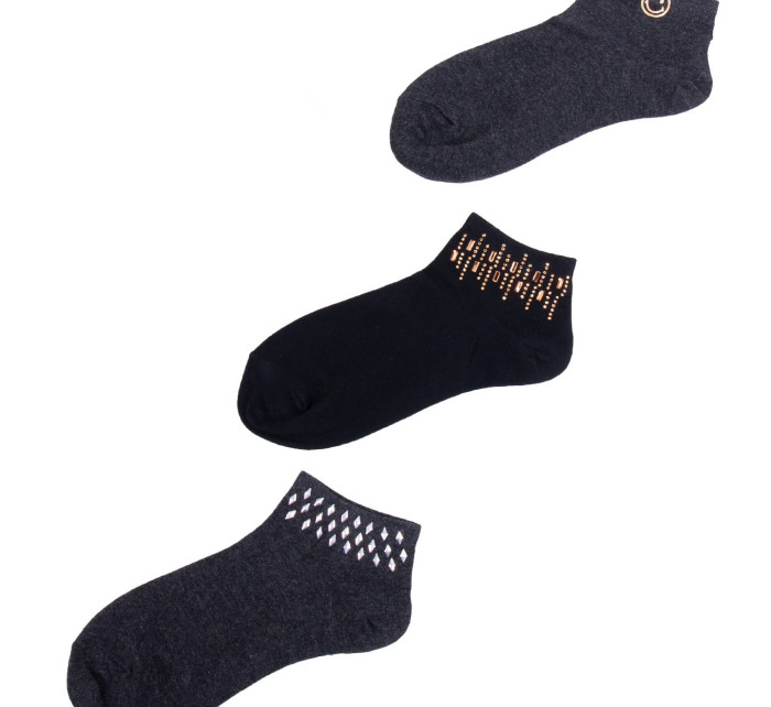 Yoclub Dámské ponožky s krystaly 3-pack SKS-0001K-000B Multicolour