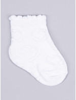 Yoclub Dívčí žakárové ponožky 3-pack SKL-0001G-0100 White