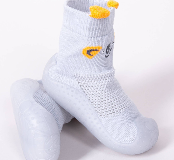 Yoclub Dětské chlapecké protiskluzové ponožky s gumovou podrážkou OBO-0172C-2800 Grey