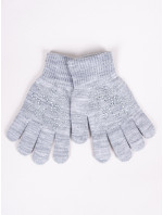 Dívčí pětiprsté rukavice Yoclub s tryskami RED-0216G-AA50-011 Grey