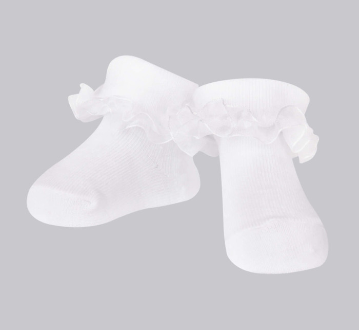 Yoclub Dívčí ponožky s volánky 3Pack SKA-0119G-010J-002 White