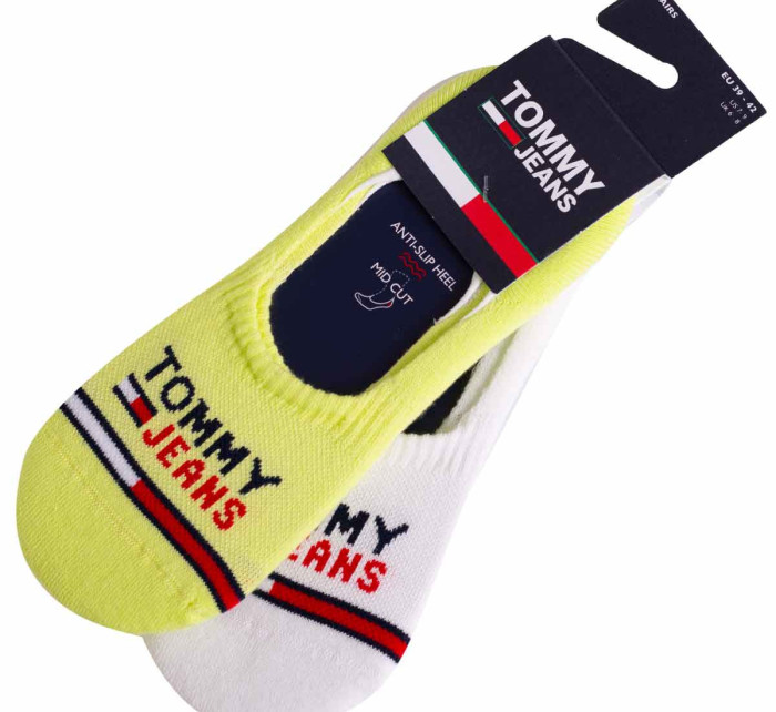 Ponožky Tommy Hilfiger Jeans 2Pack 701218959008 White/Neon Yellow