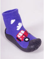 Yoclub Dětské chlapecké protiskluzové ponožky s gumovou podrážkou P2 Blue
