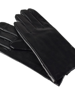 Semiline Dámské kožené antibakteriální rukavice P8211 Black