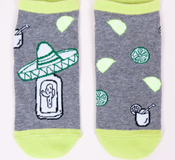 Yoclub Kotníkové bavlněné ponožky vzory barev SK-86/UNI/04 Grey