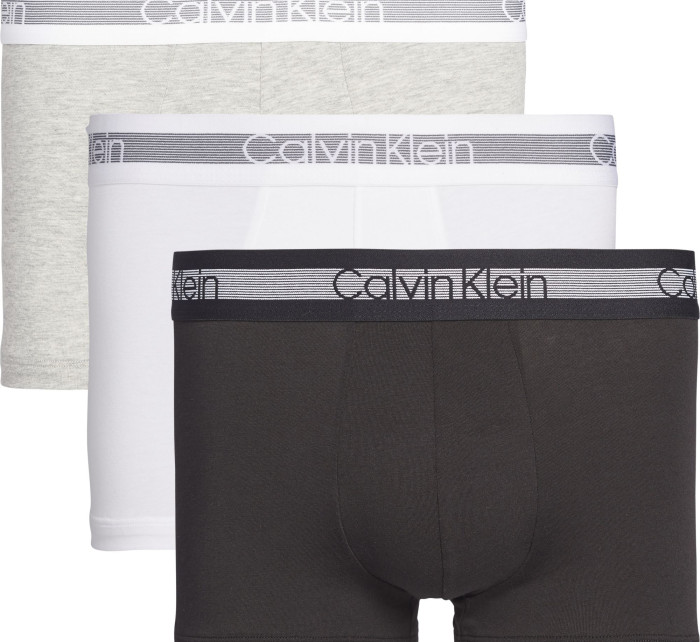 Pánské trenky 3 Pack Trunks CALVIN KLEIN Cooling 000NB1799AMP1 šedá/černá/bílá - Calvin Klein