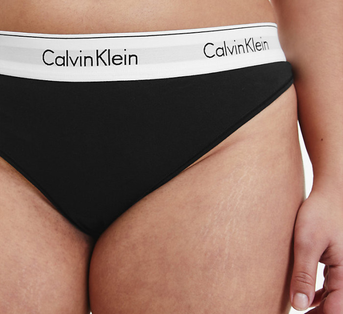 Dámská tanga Plus Size Thong Modern Cotton 000QF5117E001 černá - Calvin Klein
