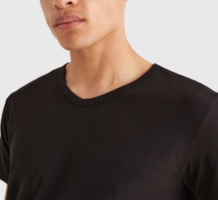 Pánské tričko 3 PACK V-NECK COTTON T-SHIRTS 2S87903767990 černá - Tommy Hilfiger