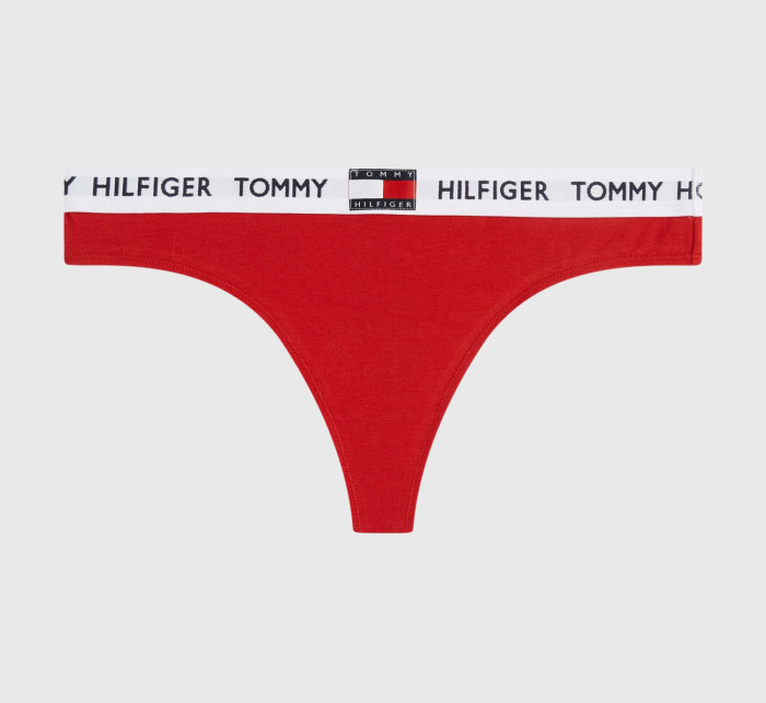 Dámská tanga TOMMY 85 STRETCH COTTON LOGO THONG UW0UW02198XCN červená - Tommy Hilfiger
