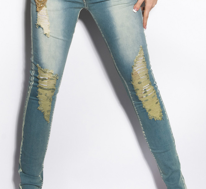 Sexy KouCla skinny-jeans s řetízky